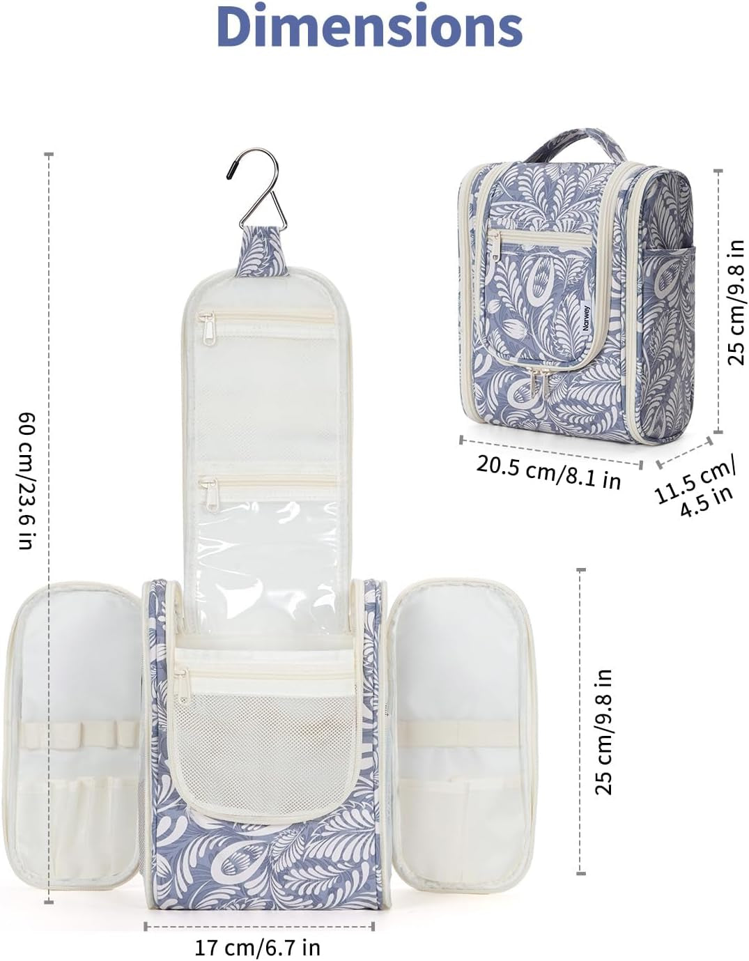 Hanging Toiletry Bags for Women, Travel Wash Bag for Toiletries