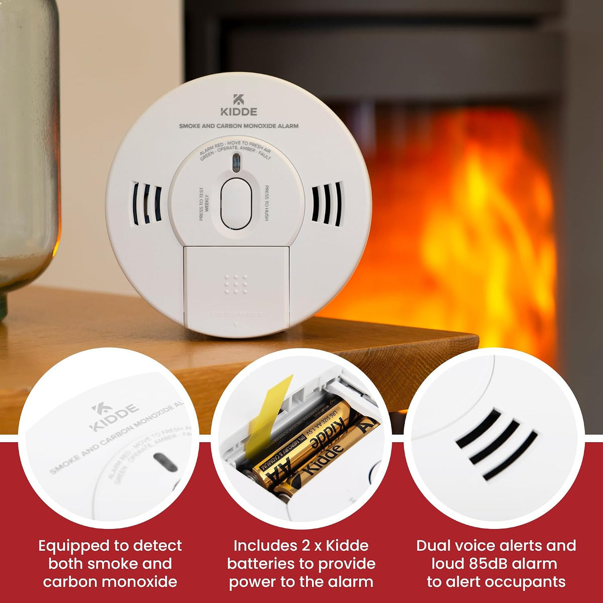 10SCO Combination Smoke and Carbon Monoxide Alarm with Voice Notification, White