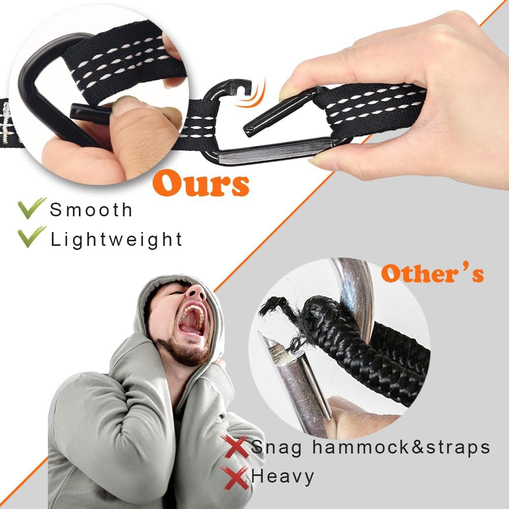 Outdoor Hammock 1-Person 280X140 Cm [250Kg Load Capacity] Ultra-Light Camping Accessory with Tree Straps, Breathable Nylon Travel Hammock for Hiking & Garden