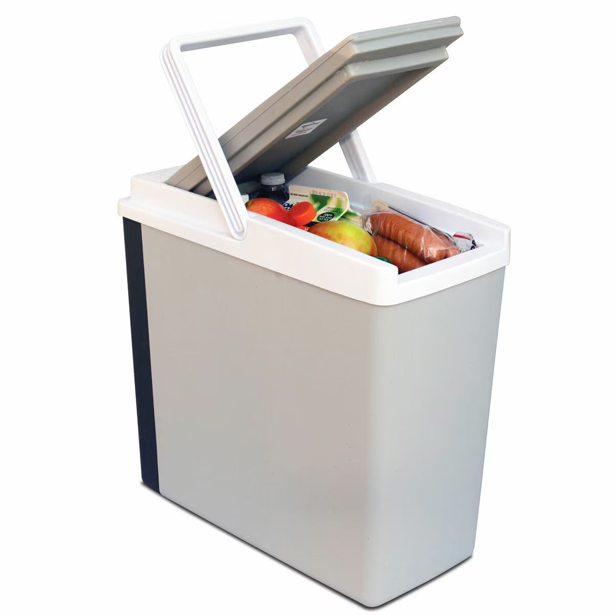 12V Electric Cooler 17L, Cool/Warm Box with Adjustable Strap in Grey