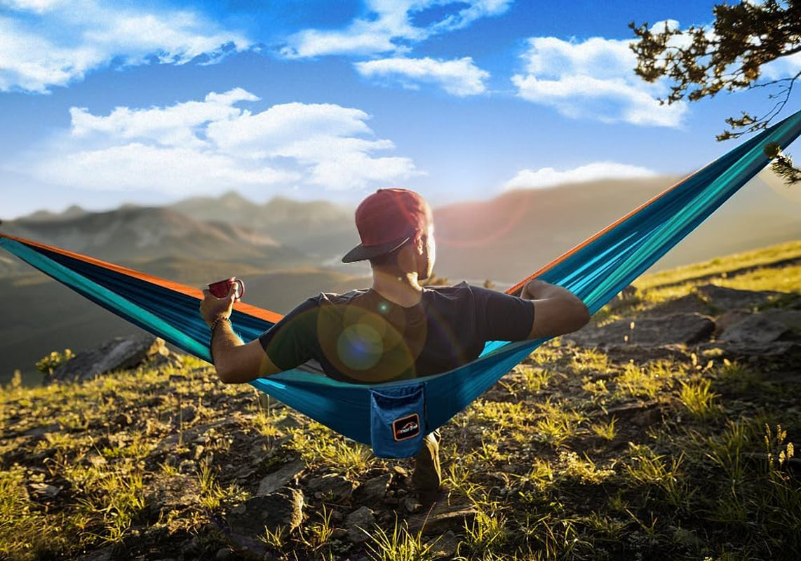 Outdoor Hammock 1-Person 280X140 Cm [250Kg Load Capacity] Ultra-Light Camping Accessory with Tree Straps, Breathable Nylon Travel Hammock for Hiking & Garden