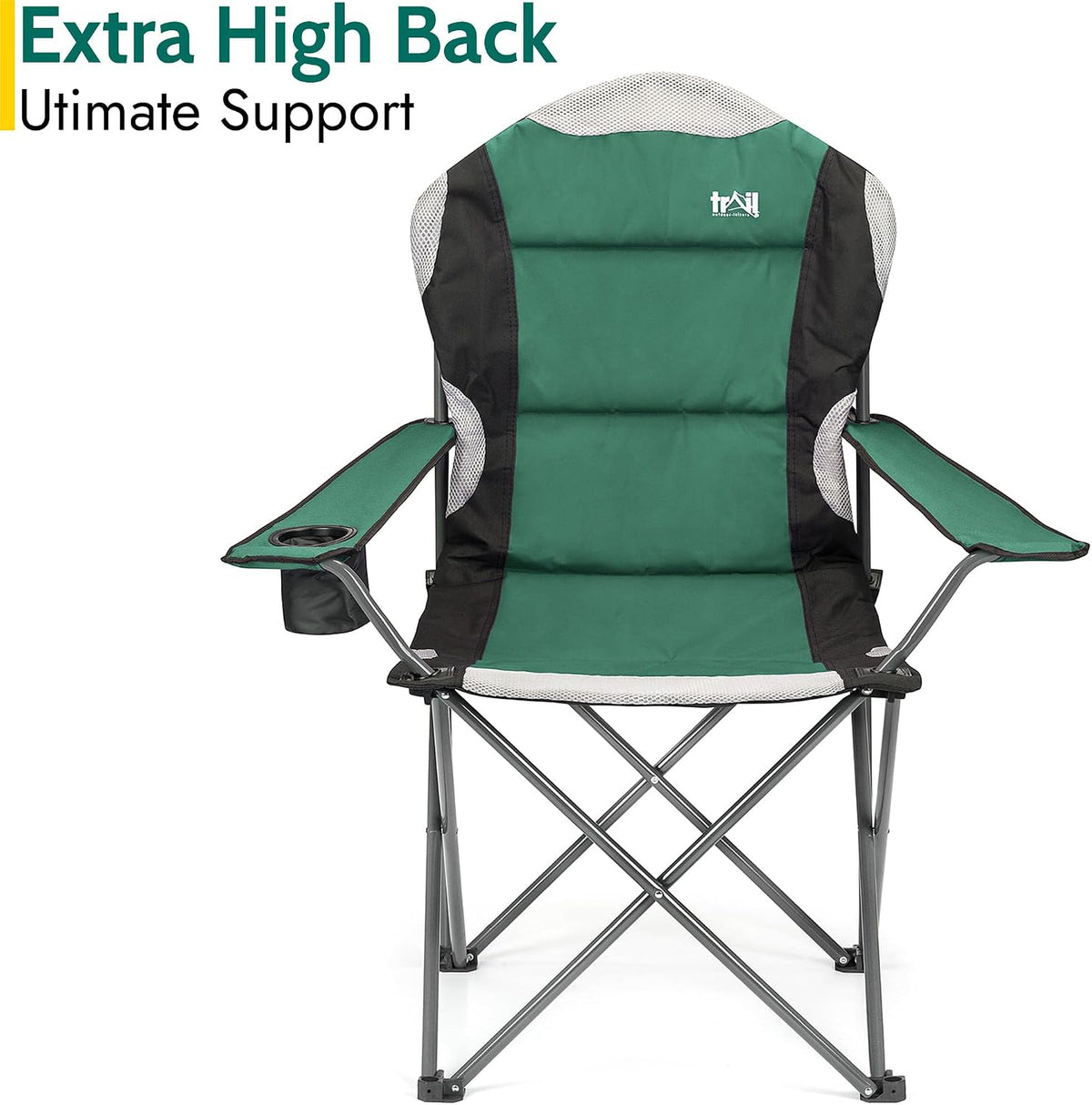 Trail Kestrel High Back Camping Chair, Green