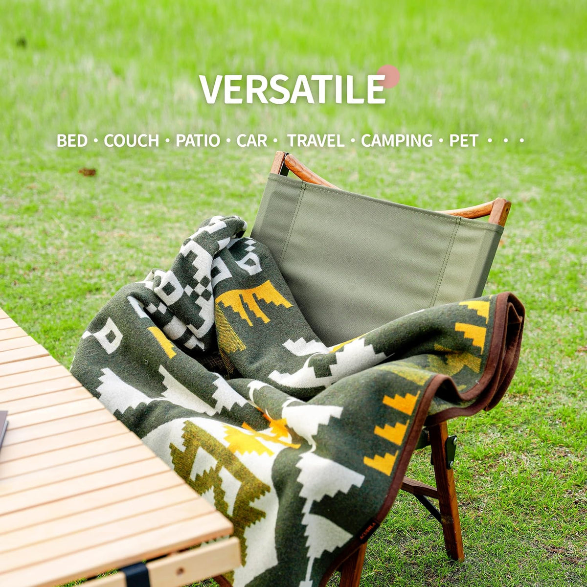 Acushla Merino Wool Blanket – Aztec Green