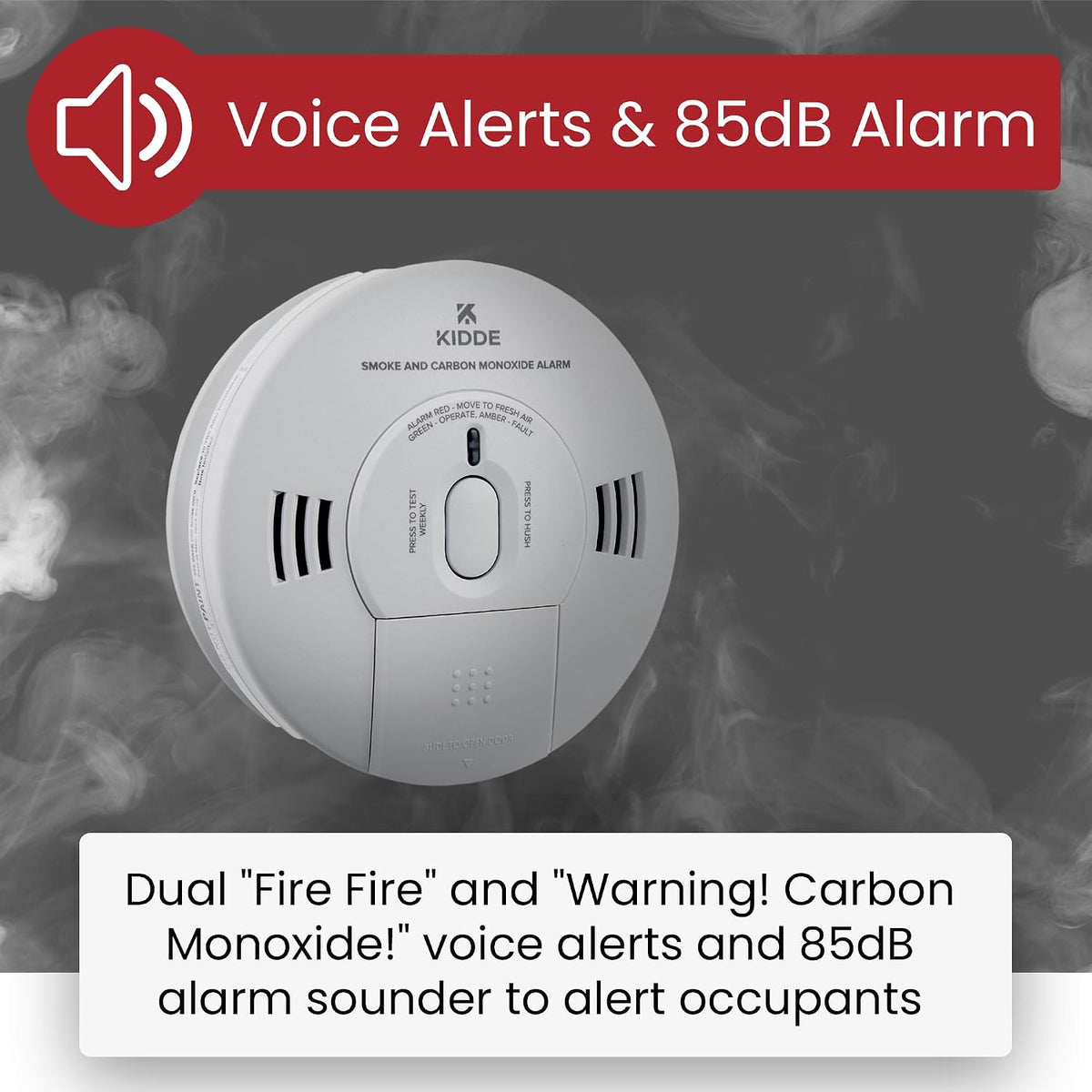 10SCO Combination Smoke and Carbon Monoxide Alarm with Voice Notification, White