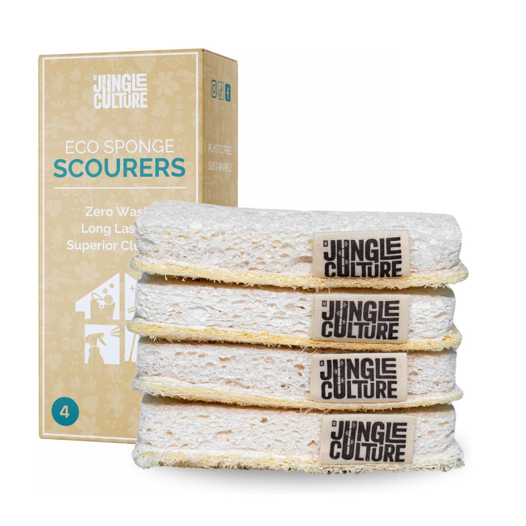 Jungle Culture eco sponge scourers, plastic-free & sustainable for van life cleaning essentials