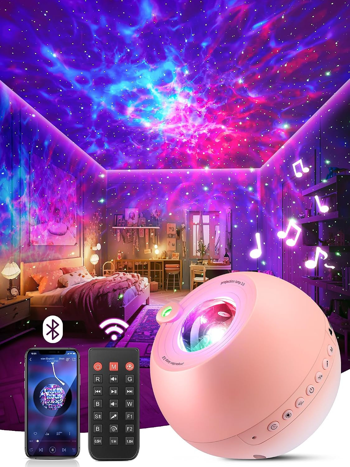 Galaxy Projector Lava Lamp, 15 Colors 15 White Noises+Bluetooth 4 5 6 7 8 9 10 11 Year Old Girls Gift for Girls Boys Gifts Baby Gifts Birthday Gifts for Women Gifts Room Decor