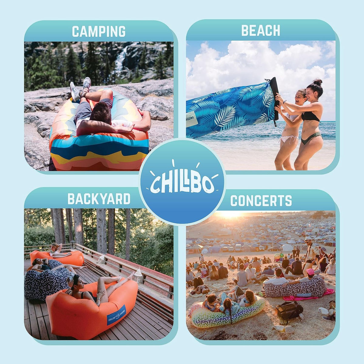 SHWAGGINS Baggins Best Inflatable Lounger Hammock Air Sofa and Pool Float Ships Fast! IDEAL OUTDOOR GIFT Air Lounger for Indoor or Outdoor Use or Inflatable Chair for Camping Picnics Festivals