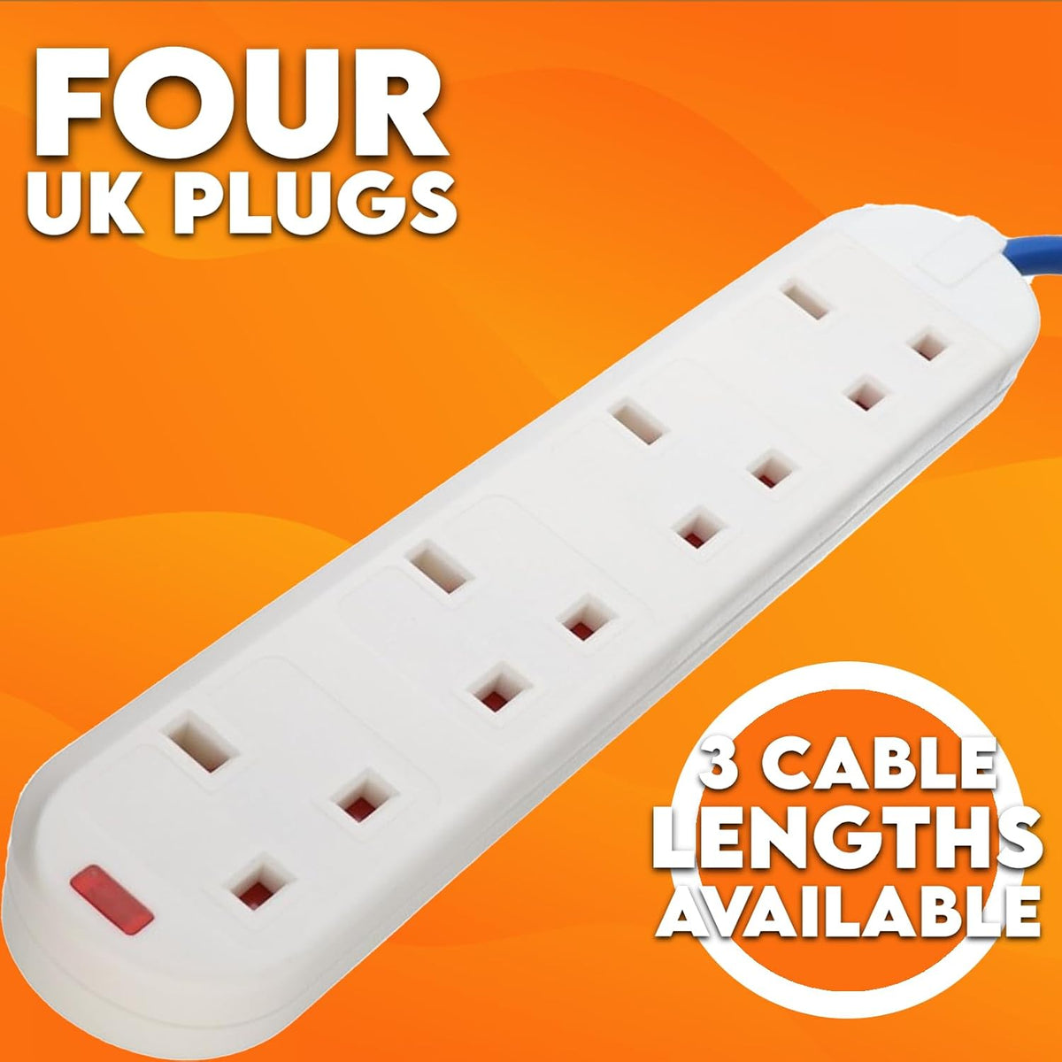 Camping Electric Hook up Cable Extension Lead - 4 Gang Power Hookup Sockets, Perfect Accessory for Caravan, Tent & Motorhome Mains Power Lead EHU Cable (10M)