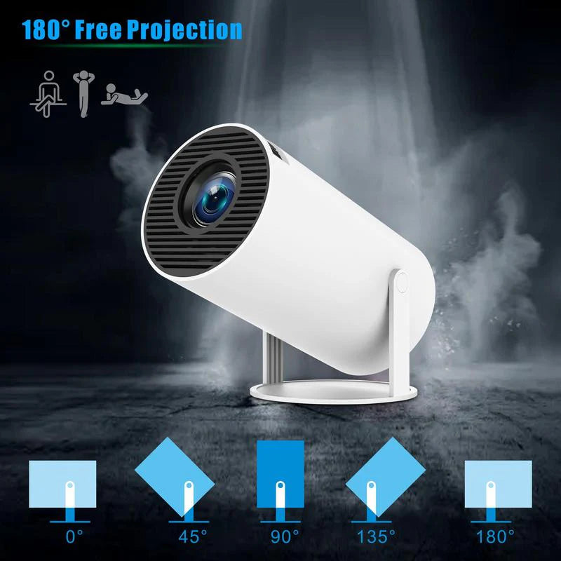 Compact 180° adjustable projector for van life entertainment and outdoor adventures