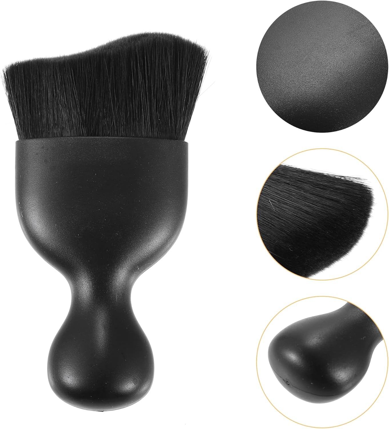 Black van life cleaning brush with soft bristles and ergonomic handle for camper van interiors