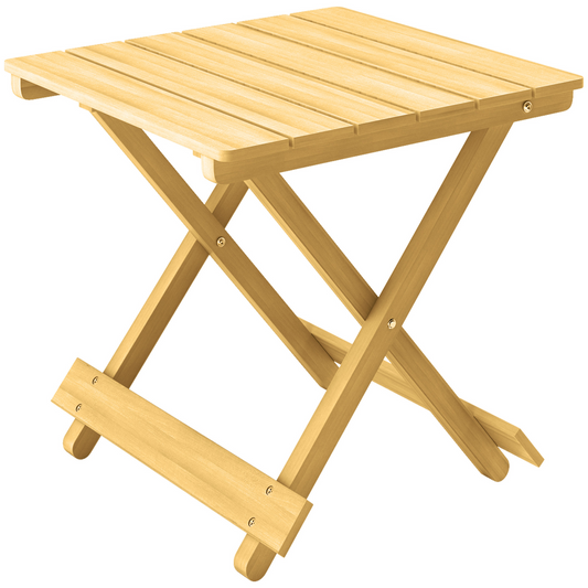 Compact wooden folding table for van life, camping, and outdoor adventures