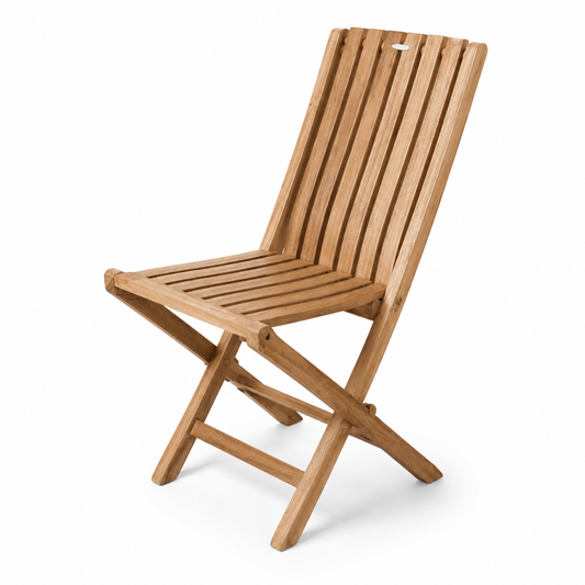 Foldable wooden outdoor chair for van life and camping adventures