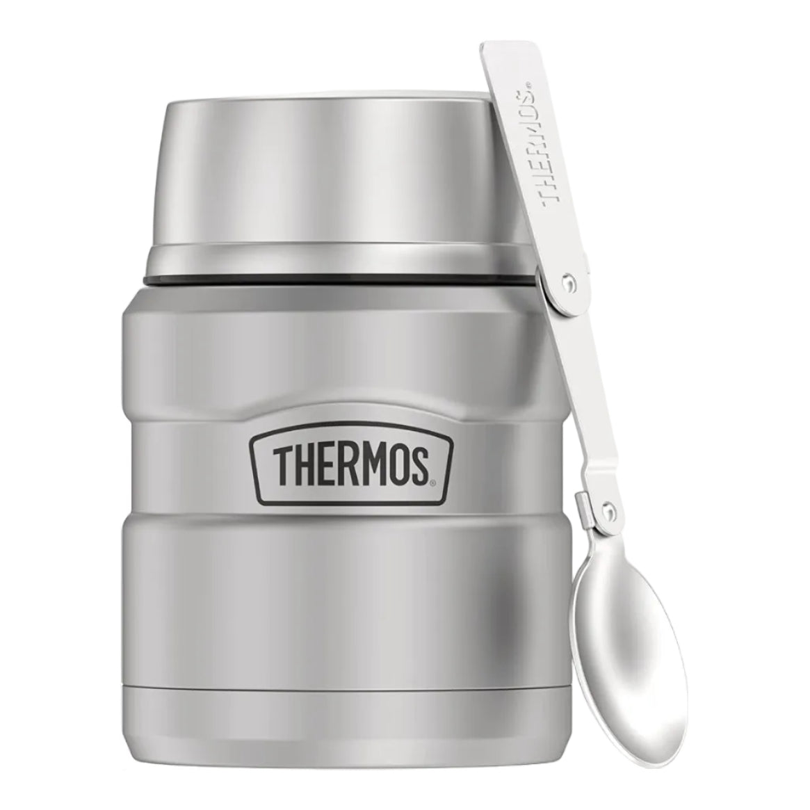 Thermos stainless steel food jar with spoon, ideal for van life and outdoor adventures