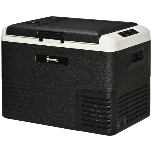 Outsunny 12V portable fridge freezer for van life, camping, and outdoor adventures