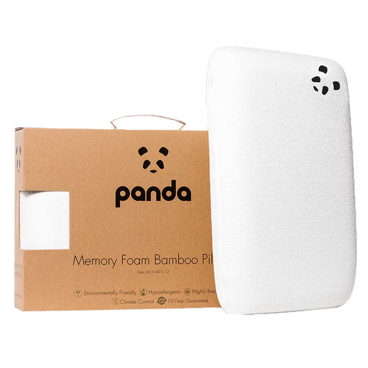Panda Memory Foam Bamboo Pillow for van life comfort, hypoallergenic & eco-friendly camper bedding