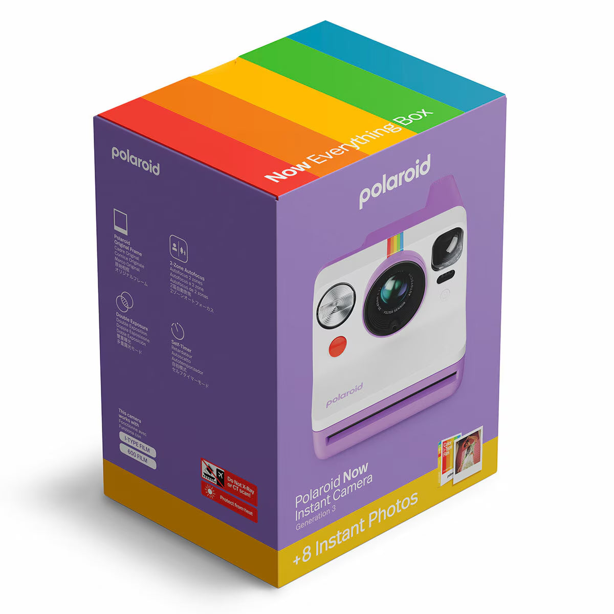 Polaroid Now Instant Camera Gen 3 with 8 photos, rainbow box, perfect for van life adventures and outdoor memories