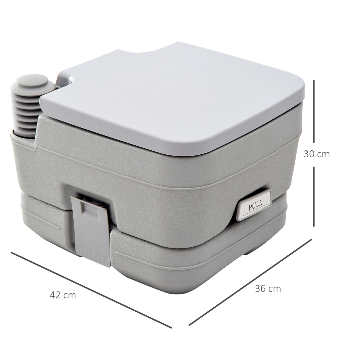 Portable composting toilet for camper vans, 42x36x30cm, compact RV bathroom essential