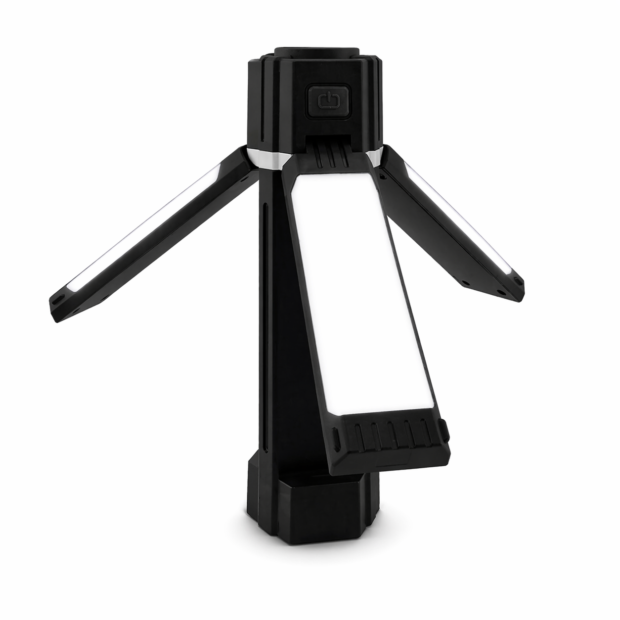 Portable LED camping light with foldable arms for van life and outdoor adventures