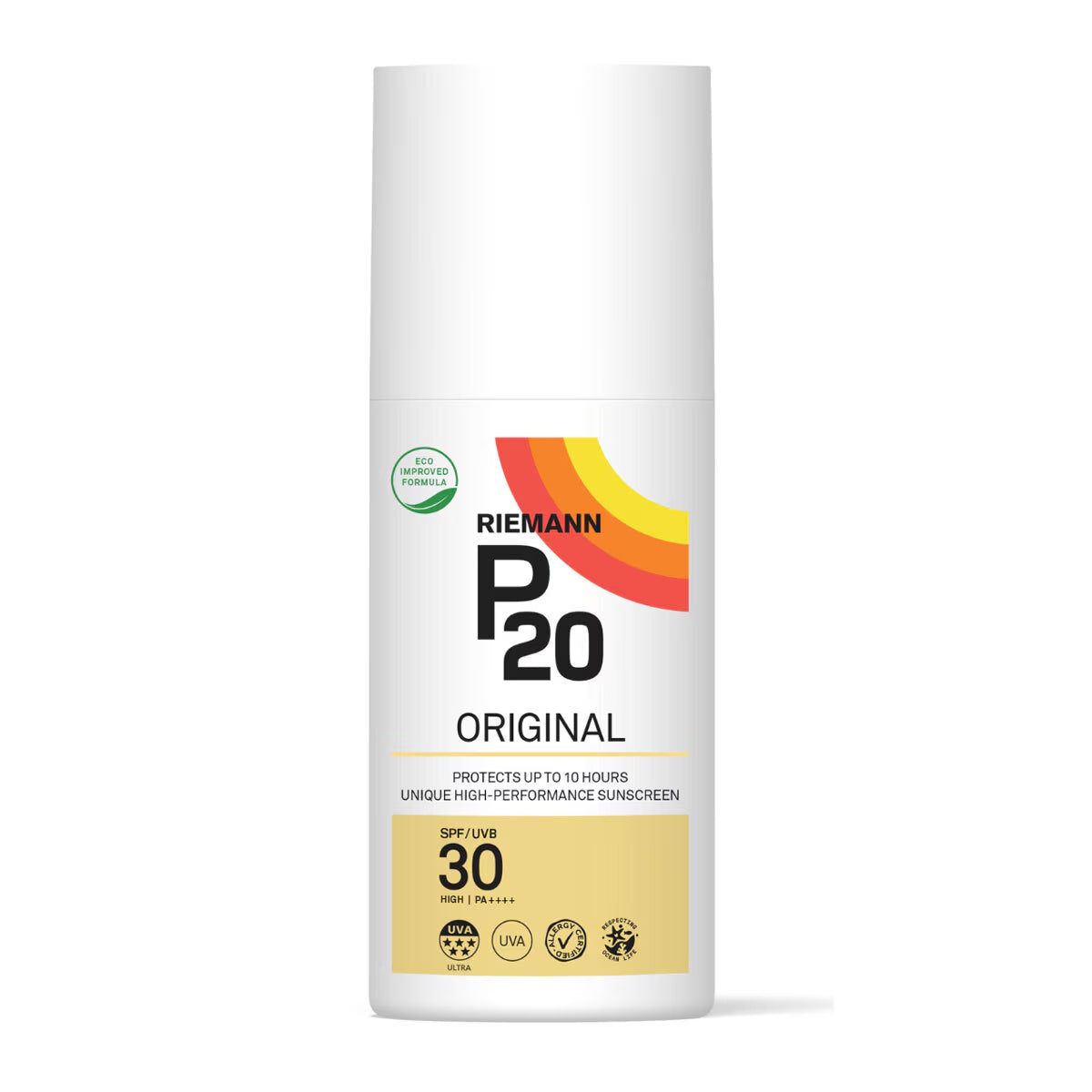 Riemann P20 Original SPF 30 sunscreen spray for outdoor adventures, van life, and festival use