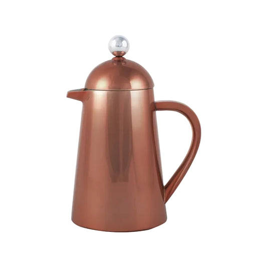 Copper French press coffee maker for van life camping and outdoor adventures