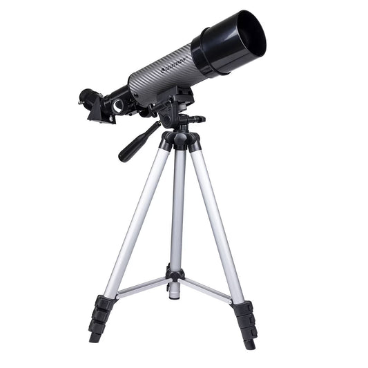 Celestron telescope on tripod for stargazing and outdoor adventures, perfect for van life and camping.