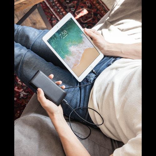 Portable power bank charging tablet for van life adventures