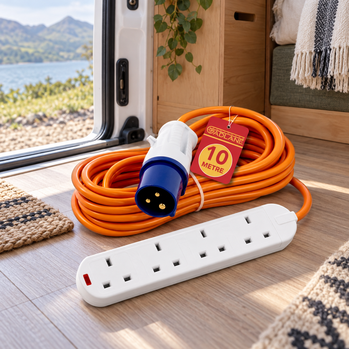 GADLANE 10m Camping Hook-Up in a van-life setting