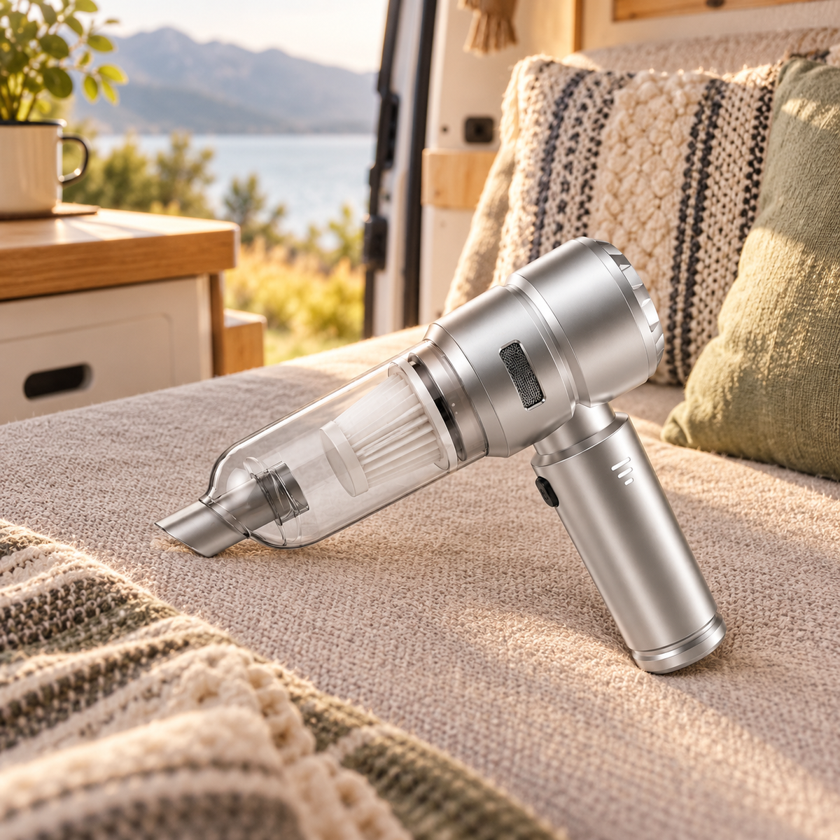 Cordless Multifunction Vacuum in a van-life setting