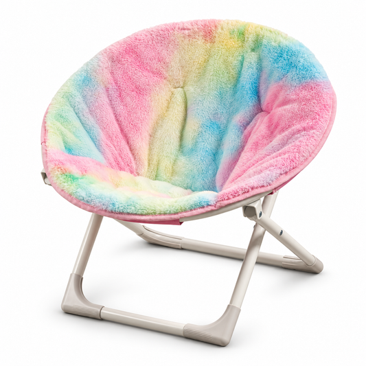 Kids' Tie-Dye Folding Moon Chair – product on a white background