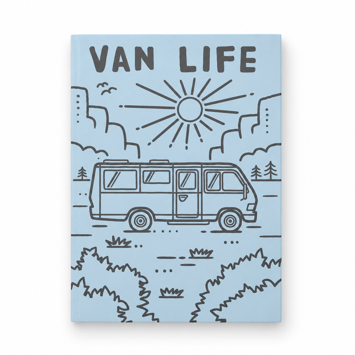 Van Life Journal – Retro Campervan Notebook – product on a white background