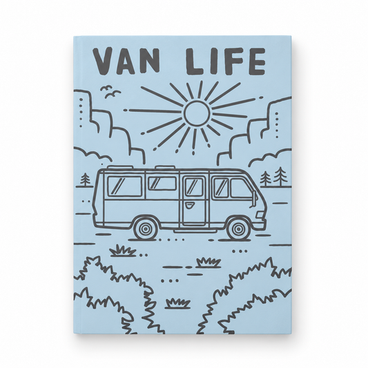 Van Life Journal – Retro Campervan Notebook – product on a white background