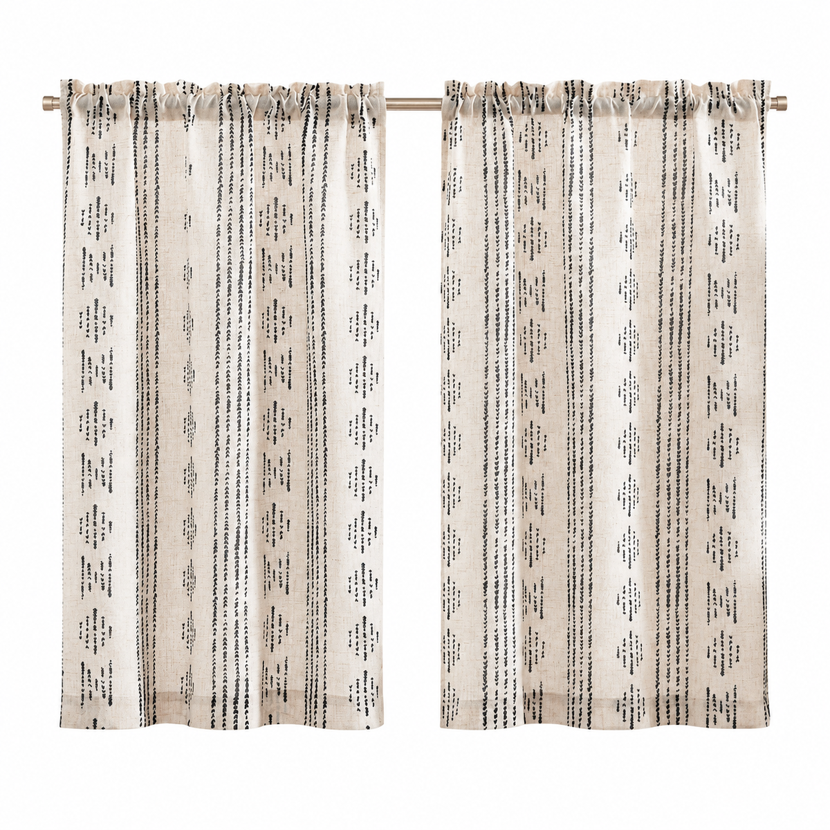 Boho Café Curtain Pair on a white background