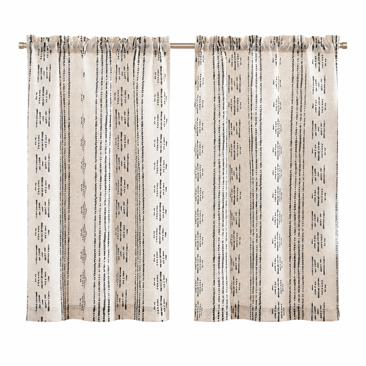 Boho Café Curtain Pair on a white background