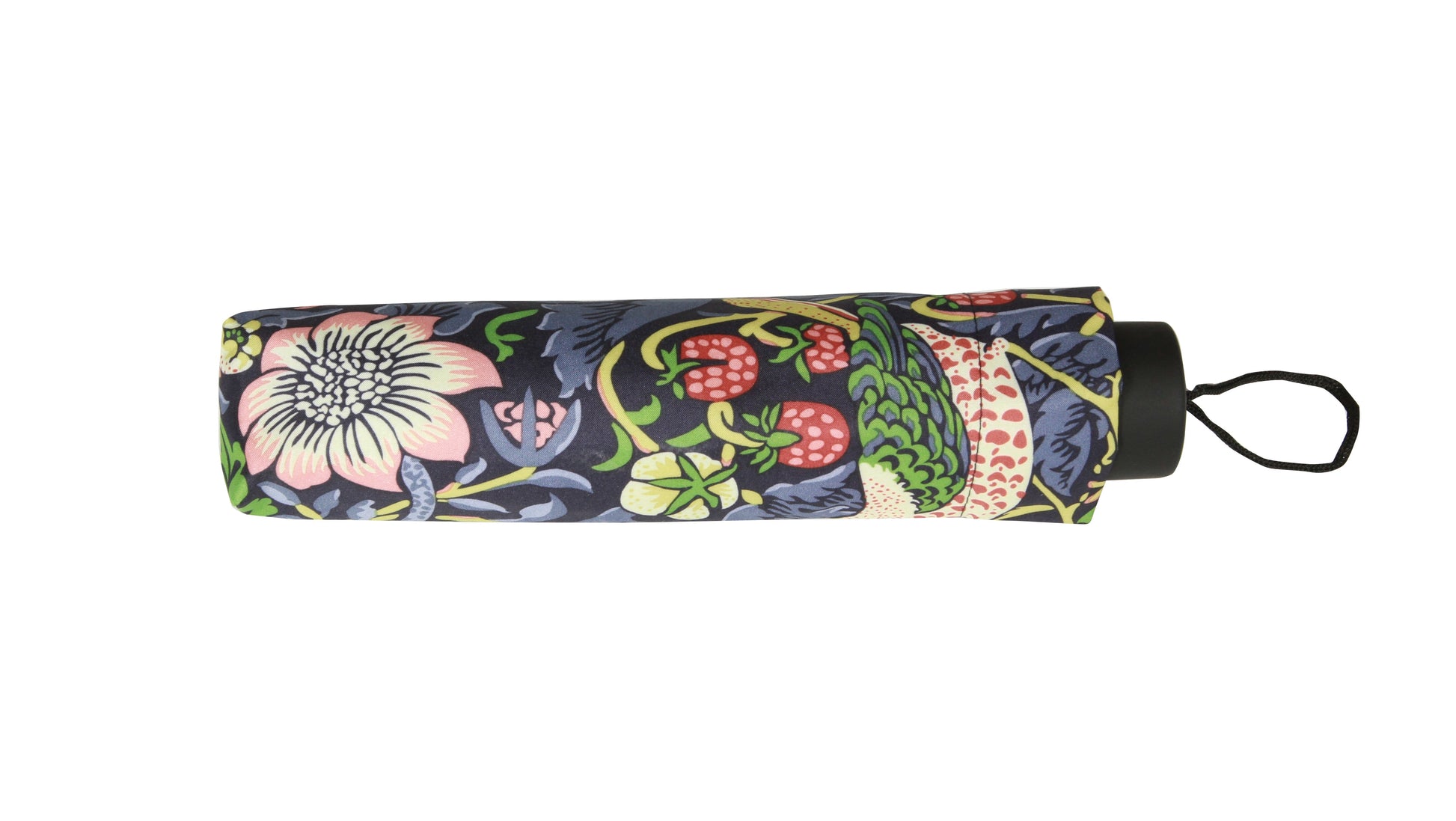 Compact floral and berry print travel umbrella for van life adventures and outdoor gear essentials