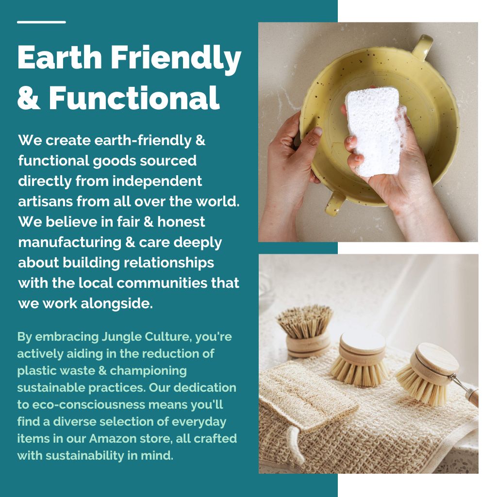 Eco-friendly dish sponge and natural bristle brushes for sustainable van life cleaning